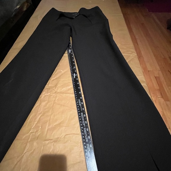 Adam Pour Eve Paris size 10 black wide leg mid rise dress pants with slit leg - Picture 3 of 14
